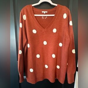 Heavy, V-neck sweater.